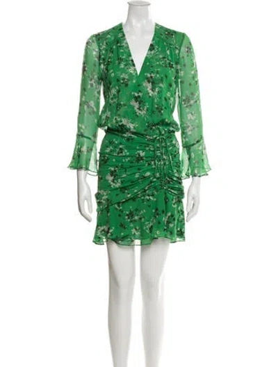 Pre-owned Veronica Beard Silk Mini Dress In Green