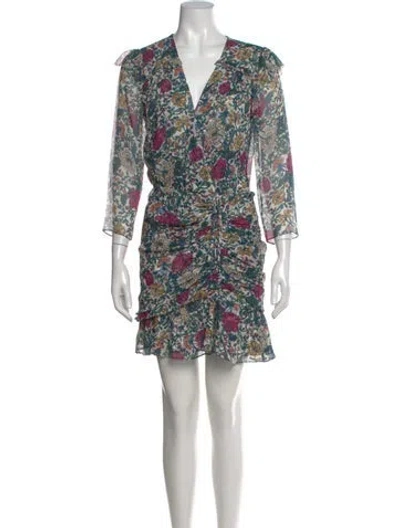 Pre-owned Veronica Beard Silk Mini Dress In Green