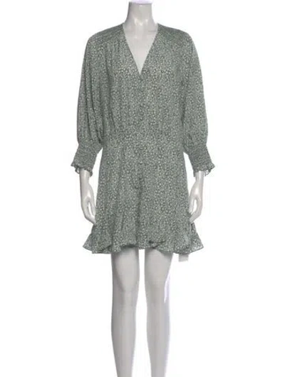 Pre-owned Veronica Beard Silk Mini Dress In Green