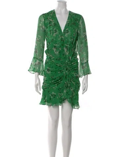 Pre-owned Veronica Beard Silk Mini Dress In Green