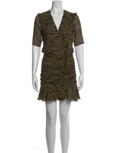 Pre-owned Veronica Beard Silk Mini Dress In Green