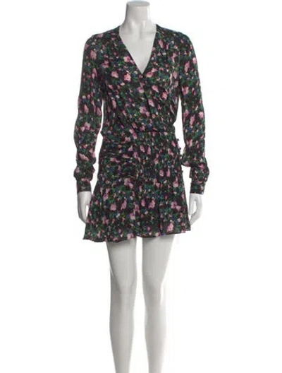Pre-owned Veronica Beard Silk Mini Dress In Green