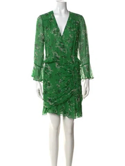 Pre-owned Veronica Beard Silk Mini Dress In Green