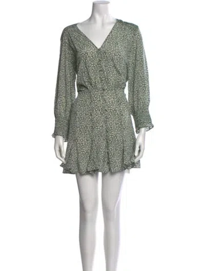 Pre-owned Veronica Beard Silk Mini Dress In Green
