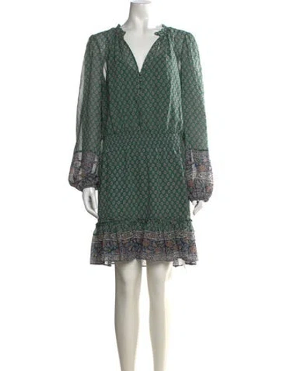 Pre-owned Veronica Beard Silk Mini Dress In Green