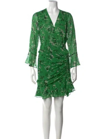 Pre-owned Veronica Beard Silk Mini Dress In Green