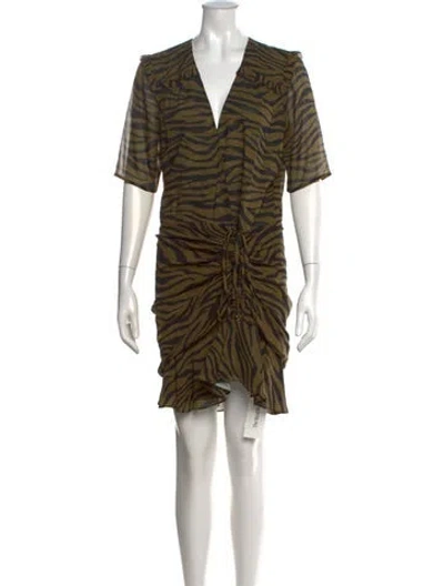 Pre-owned Veronica Beard Silk Mini Dress In Green