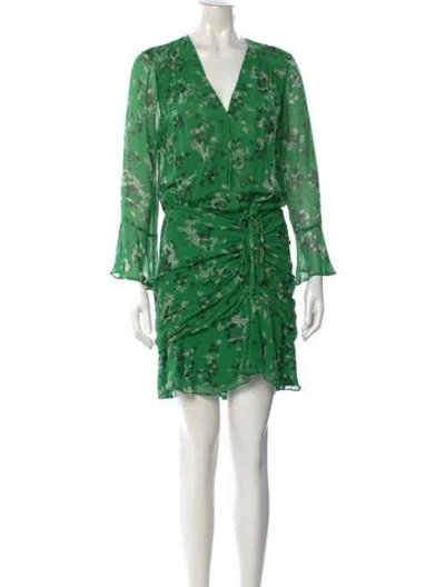 Pre-owned Veronica Beard Silk Mini Dress In Green