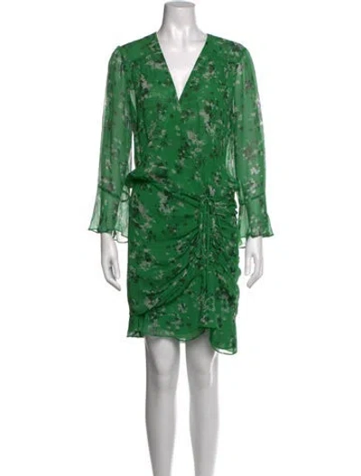 Pre-owned Veronica Beard Silk Mini Dress In Green