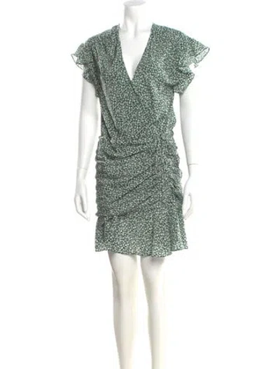 Pre-owned Veronica Beard Silk Mini Dress In Green