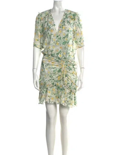 Pre-owned Veronica Beard Silk Mini Dress In Green