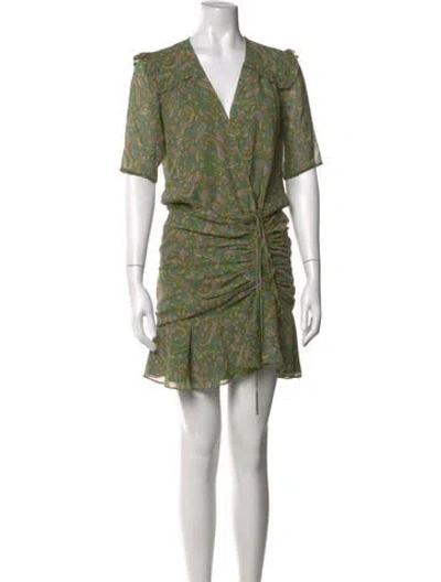 Pre-owned Veronica Beard Silk Mini Dress In Green