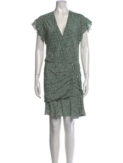 Pre-owned Veronica Beard Silk Mini Dress In Green