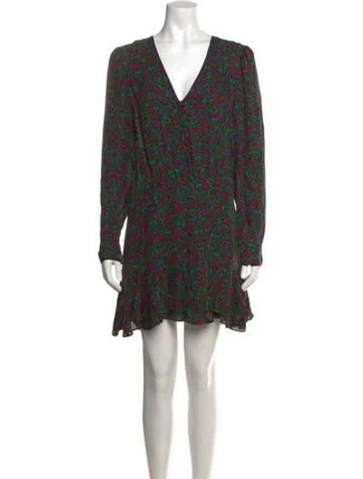 Pre-owned Veronica Beard Silk Mini Dress In Green