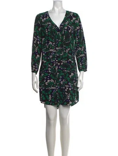 Pre-owned Veronica Beard Silk Mini Dress In Green