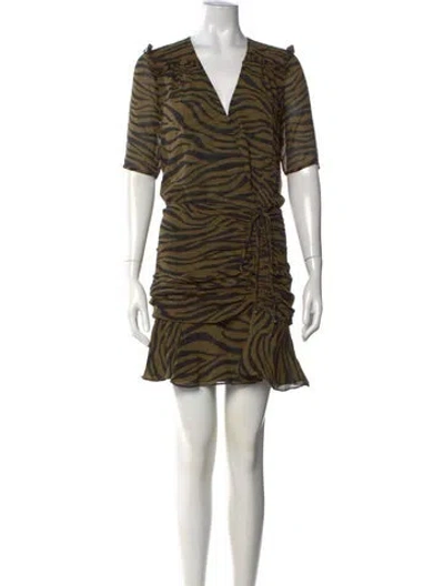 Pre-owned Veronica Beard Silk Mini Dress In Green