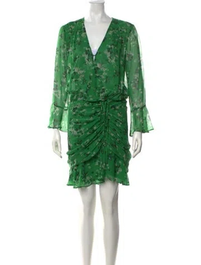 Pre-owned Veronica Beard Silk Mini Dress In Green