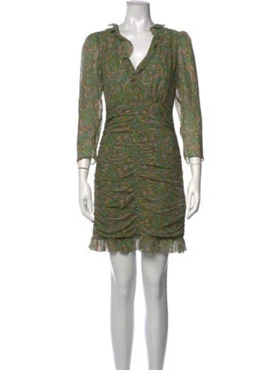 Pre-owned Veronica Beard Silk Mini Dress In Green