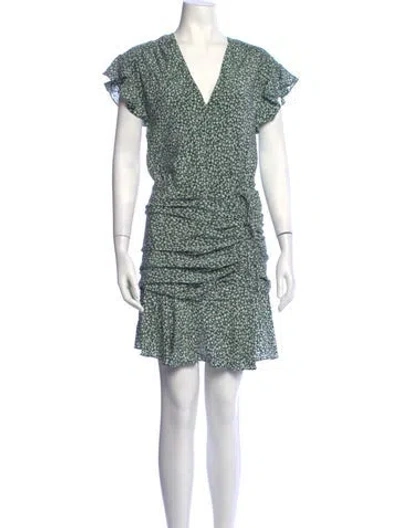 Pre-owned Veronica Beard Silk Mini Dress In Green