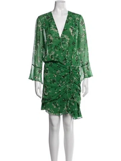 Pre-owned Veronica Beard Silk Mini Dress In Green