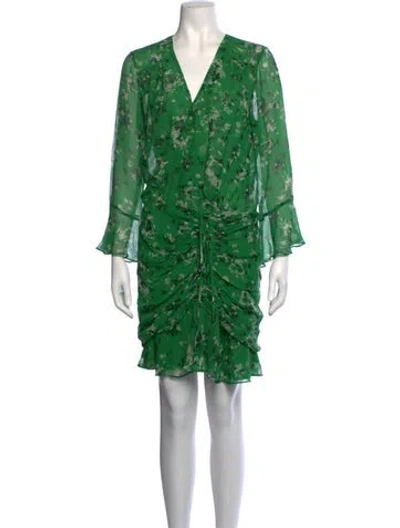 Pre-owned Veronica Beard Silk Mini Dress In Green