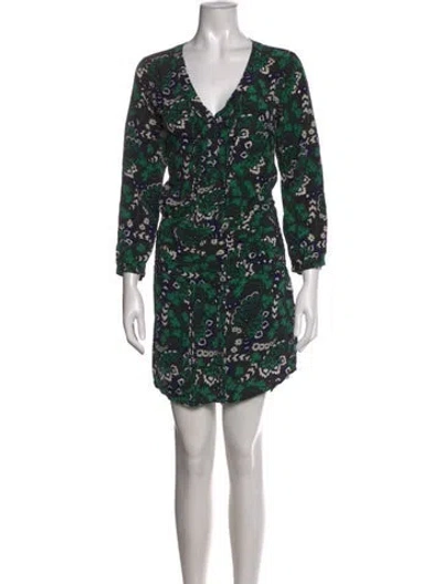 Pre-owned Veronica Beard Silk Mini Dress In Green