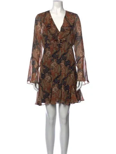 Pre-owned Veronica Beard Silk Mini Dress In Green/metallic
