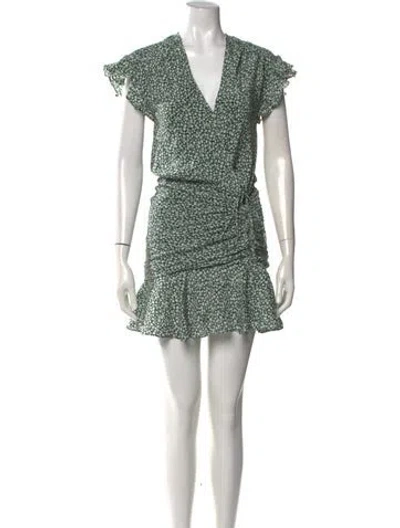 Pre-owned Veronica Beard Silk Mini Dress In Green/white