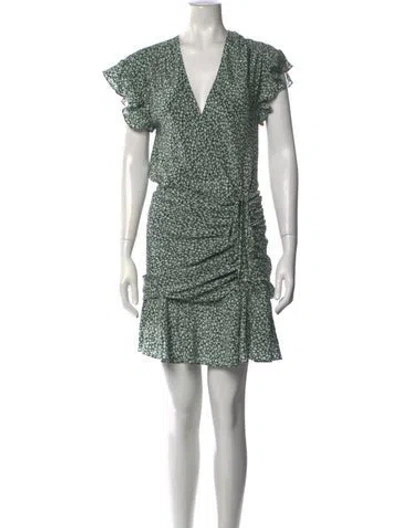 Pre-owned Veronica Beard Silk Mini Dress In Green/white