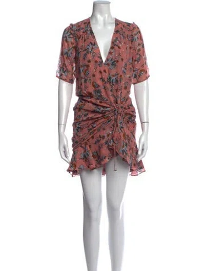 Pre-owned Veronica Beard Silk Mini Dress In Metallic/pink