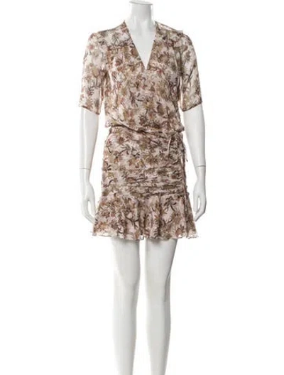 Pre-owned Veronica Beard Silk Mini Dress In Neutral