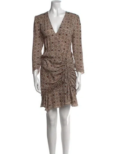 Pre-owned Veronica Beard Silk Mini Dress In Neutral