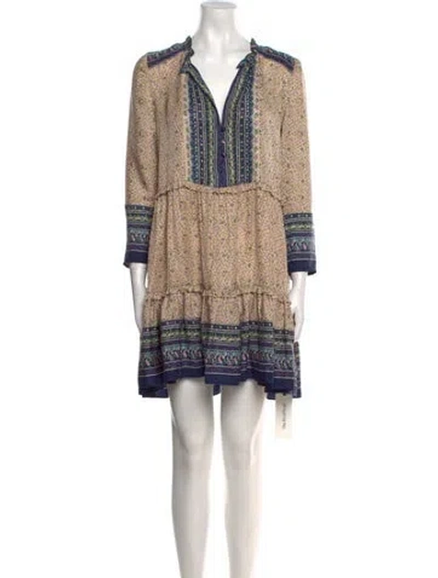 Pre-owned Veronica Beard Silk Mini Dress In Neutral