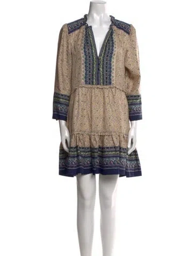 Pre-owned Veronica Beard Silk Mini Dress In Neutral