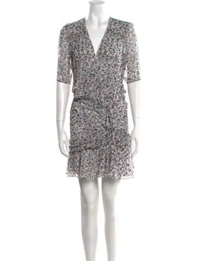 Pre-owned Veronica Beard Silk Mini Dress In Neutral