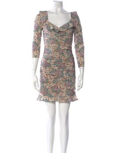 Pre-owned Veronica Beard Silk Mini Dress In Neutral