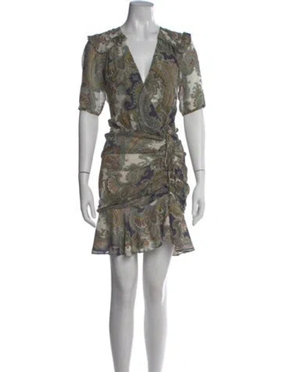 Pre-owned Veronica Beard Silk Mini Dress In Neutral