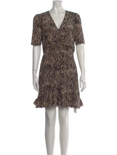 Pre-owned Veronica Beard Silk Mini Dress In Neutral