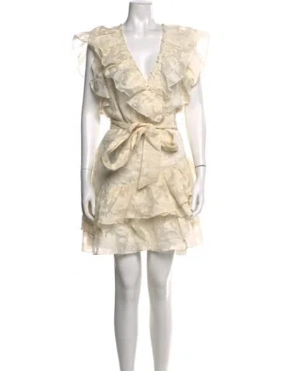 Pre-owned Veronica Beard Silk Mini Dress In Neutral