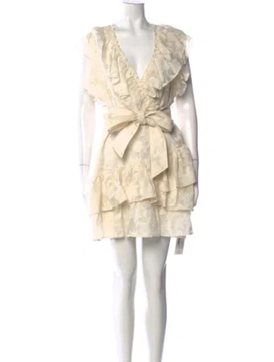 Pre-owned Veronica Beard Silk Mini Dress In Neutral