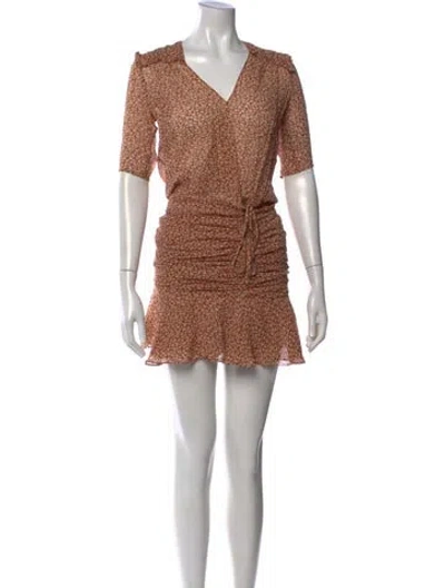Pre-owned Veronica Beard Silk Mini Dress In Neutral