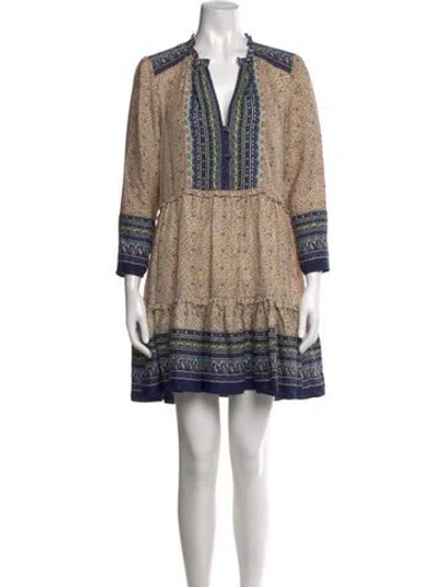 Pre-owned Veronica Beard Silk Mini Dress In Neutral