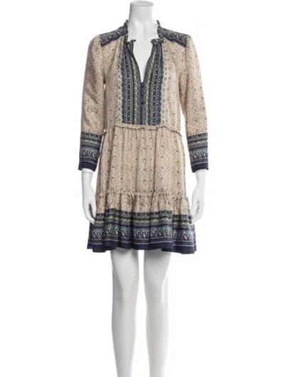Pre-owned Veronica Beard Silk Mini Dress In Neutral