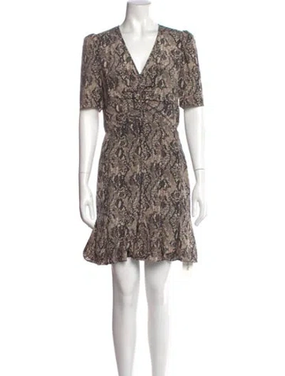 Pre-owned Veronica Beard Silk Mini Dress In Neutrals
