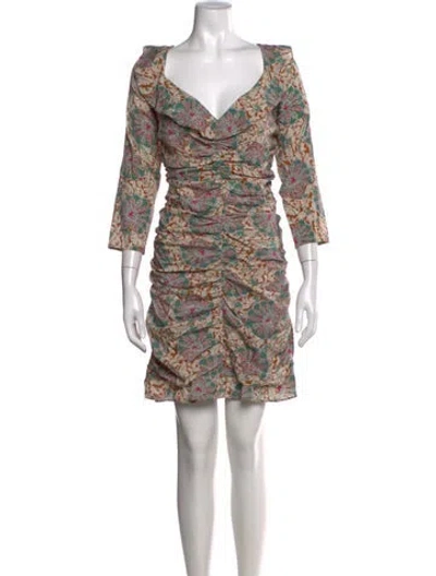 Pre-owned Veronica Beard Silk Mini Dress In Neutrals