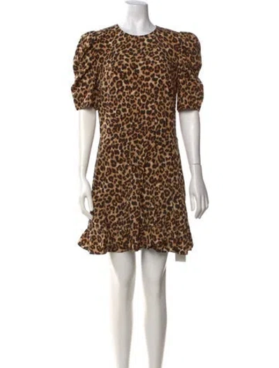 Pre-owned Veronica Beard Silk Mini Dress In Neutrals