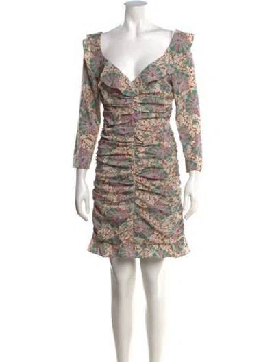 Pre-owned Veronica Beard Silk Mini Dress In Neutrals