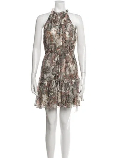 Pre-owned Veronica Beard Silk Mini Dress In Neutrals
