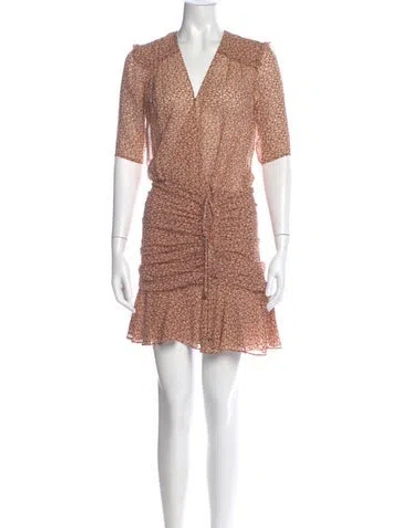 Pre-owned Veronica Beard Silk Mini Dress In Orange