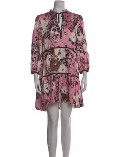 Pre-owned Veronica Beard Silk Mini Dress In Pink